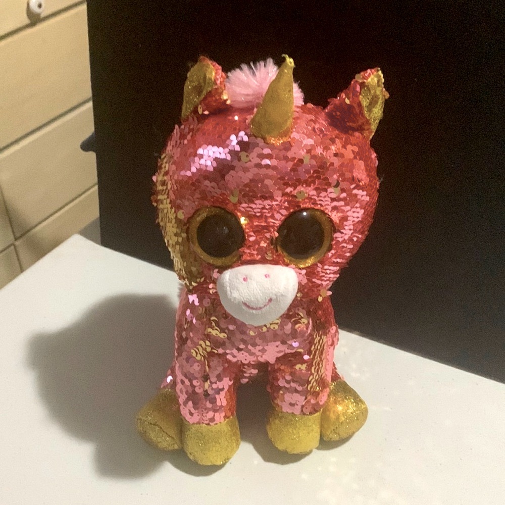 Ty Flippables sequin plush - Sunset The unicorn- medium size
